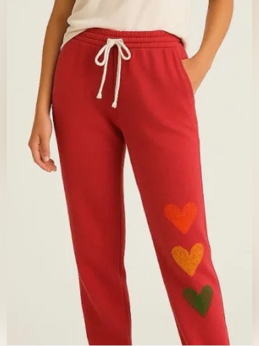 NWT Sundry Heart Graphic Red Sweatpants Joggers